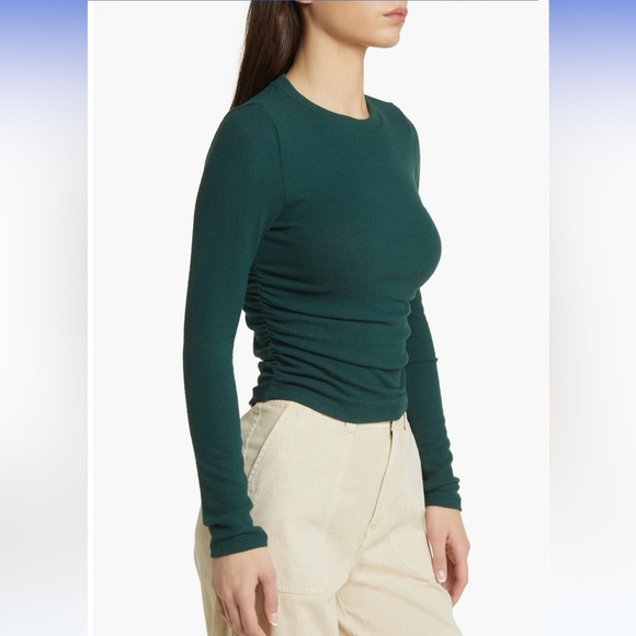 Madewell Brushed Jersey Ruched Long-Sleeve Tee - Picture 3 of 4